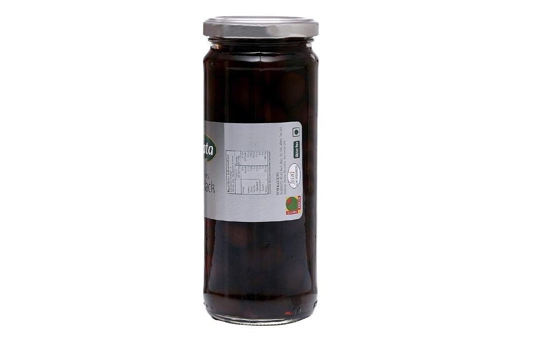 Fragata Spanish Olives Pitted Black   Glass Jar  440 grams